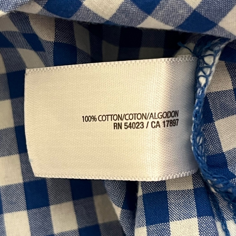 Old Navy Girls Blue White Gingham 100% Cotton Button-Down Shirt Size S/P - Picture 8 of 8